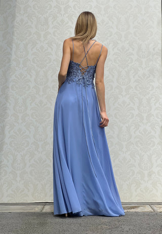Abito Amelia in Chiffon con Bustino in Pizzo intrecciato